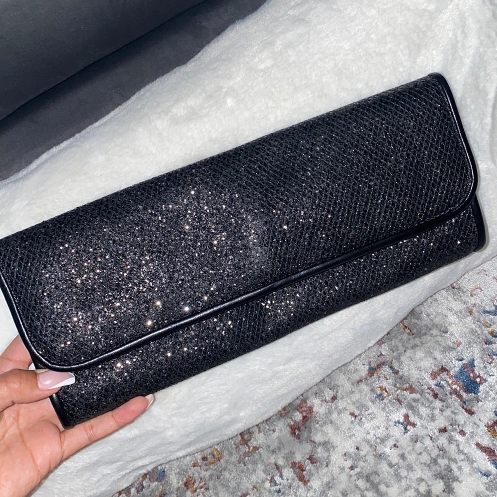 Black sparkly clutch